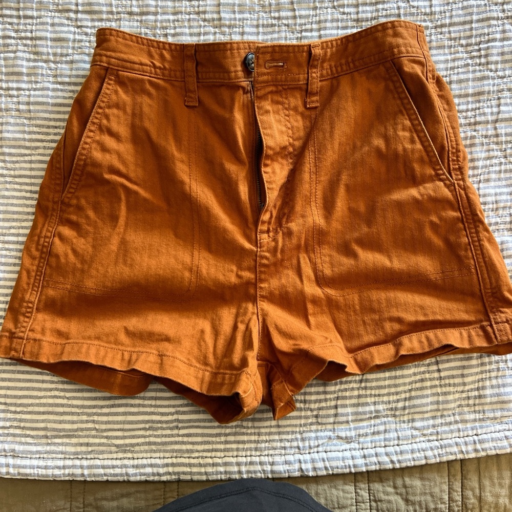 Madewell Orange Camp Shorts